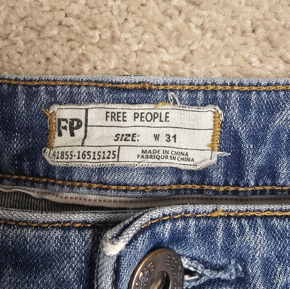 Free People Jasper‎ Crop Jean Harbor Slim Straight Jeans sz 31 - Picture 4 of 7
